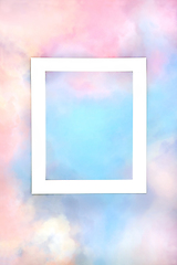 Image showing Rainbow Sky Cloud Background Border  