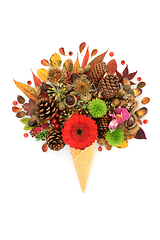 Image showing Surreal Vivid Autumn Ice Cream Cone Design  