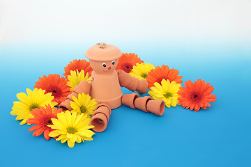 Image showing Whimsical Flowerpot Man Garden Ornament