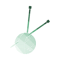 Image showing Yarn Ball With Knitting Needles Icon