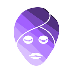 Image showing Woman Head With Moisturizing Mask Icon