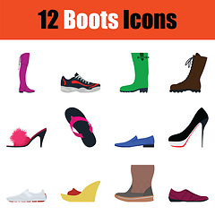 Image showing Set of footwear icons