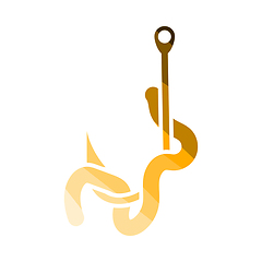 Image showing Icon Of Worm On Hook