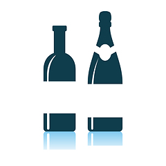 Image showing Wine And Champagne Bottles Icon