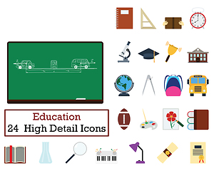 Image showing Set of 24  Education Icons