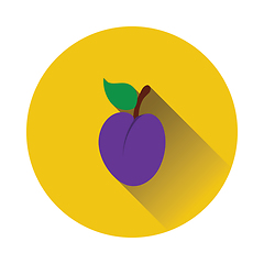 Image showing Flat design icon of Plum