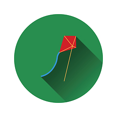 Image showing Flat design icon of kite 