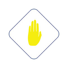 Image showing Icon of Warning hand