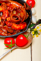 Image showing fresh seafoos stew on an iron skillet