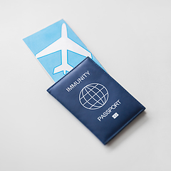 Image showing immunity passport and air tickets for travel