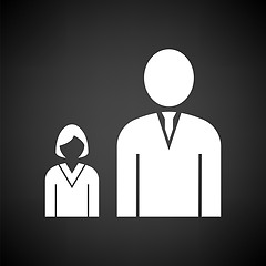 Image showing Man Boss With Subordinate Lady Icon