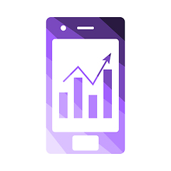 Image showing Smartphone With Analytics Diagram Icon