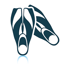 Image showing Icon of swimming flippers 