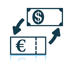 Image showing Currency dollar and euro exchange icon