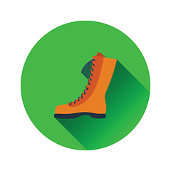 Image showing Flat design icon of hiking boot