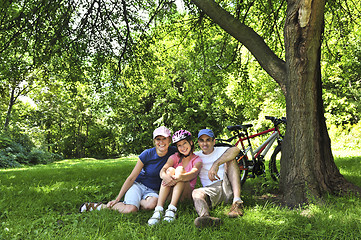 Image showing Family resting in a park