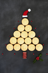 Image showing Abstract Mince Pie Christmas Tree Concept Shape