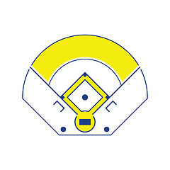 Image showing Baseball field aerial view icon