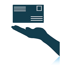 Image showing Hand holding letter icon