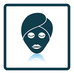 Image showing Woman Head With Moisturizing Mask Icon