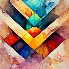 Image showing Abstract contemporary modern watercolor art.