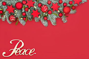 Image showing Christmas Peace on Earth Background Border