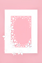 Image showing Star and Snowflake Abstract Festive Christmas Background  