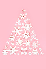 Image showing Christmas Tree Snowflake Decoration Abstract Festive Concept 