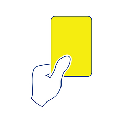 Image showing Icon of football referee hand with red card