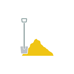 Image showing Icon of Construction shovel and sand