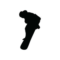 Image showing Snowboarder man silhouette