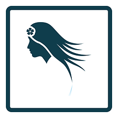 Image showing Woman Head With Flower In Hair Icon