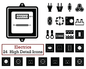 Image showing Set of 24  Electrics Icons