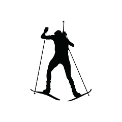 Image showing Biathlon sportsman silhouette