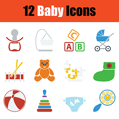 Image showing Set of baby icons