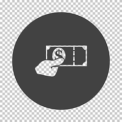 Image showing Hand holding money icon
