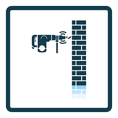 Image showing Icon of perforator drilling wall