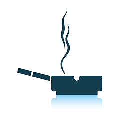 Image showing Cigarette in an ashtray icon