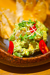 Image showing avocado and shrimps salad