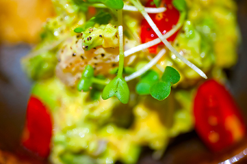 Image showing avocado and shrimps salad