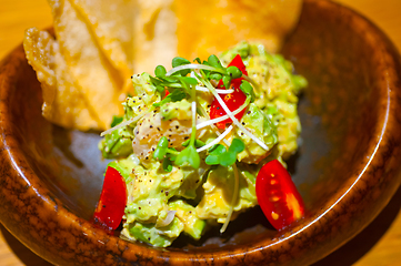 Image showing avocado and shrimps salad