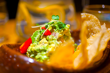 Image showing avocado and shrimps salad