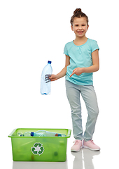 Image showing smiling girl sorting plastic waste