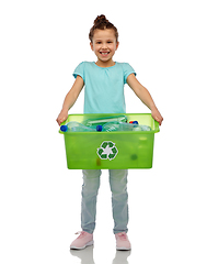 Image showing smiling girl sorting plastic waste