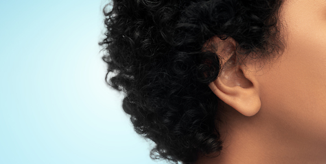 Image showing close up of african american woman's ear