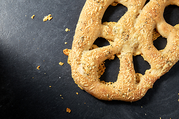 Image showing close up of cheese bread on kitchen table