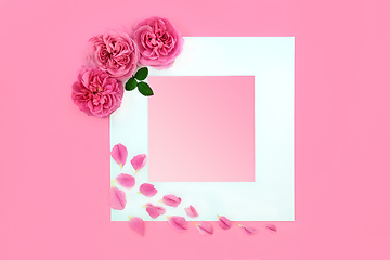 Image showing Be My Valentine Rose Abstract Background Frame