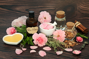 Image showing Romantic Occult Love Potion Magic Spell Ingredients 