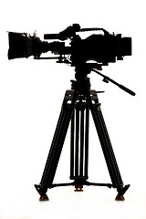 Image showing Silhouette of the camera and tripod.