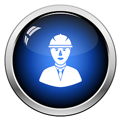 Image showing Icon Of Construction Worker Head In Helmet